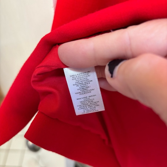Loft Vibrant Red Blazer Size 8 Office Preppy Academia Washable Lined Pockets - Picture 11 of 13